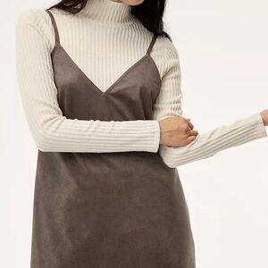 Aritzia Wilfred Charcoal Suede Mini Dress